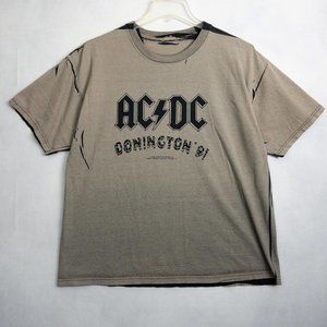 AC/DC 2006 Band T Shirt Donington 91 Short Sleeve Gray Black Mens Large L